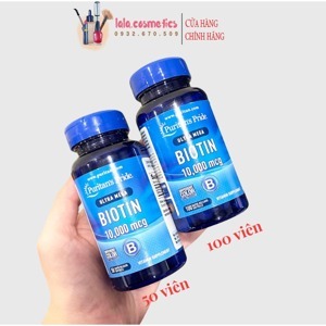 Viên uống đẹp da, tóc, móng Puritan's Pride Ultra Mega Biotin 10.000mcg 50 viên