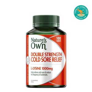 Viên uống điều trị lở loét miệng Nature’s Own Double Strength Cold Sore Relief L-Lysine 1000mg 100 viên