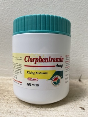 Viên uống điều trị viêm mũi dị ứng Clorpheniramin 4mg