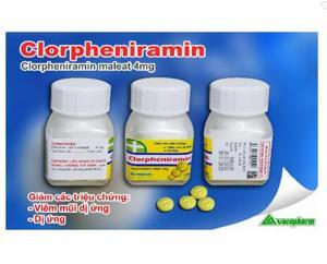 Viên uống điều trị viêm mũi dị ứng Clorpheniramin 4mg