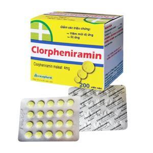 Viên uống điều trị viêm mũi dị ứng Clorpheniramin 4mg