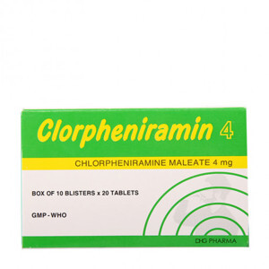 Viên uống điều trị viêm mũi dị ứng Clorpheniramin 4mg