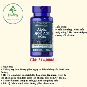 Viên uống giảm đường huyết Alpha lipoic acid Nhật Bản 60 viên