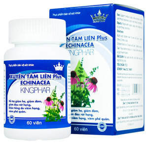 Viên Uống Giảm Viêm Họng, Viêm Phế Quản Xuyên Tâm Liên Plus Echinacea Kingphar 60 Viên