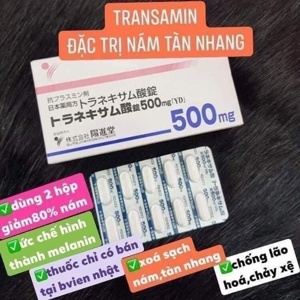 Viên uống giúp trắng da mờ nám Transamin 500mg của Nhật bản hộp 100 viên