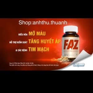 Viên uống hạ mỡ máu, ổn định Cholesterol FAZ, 30 viên