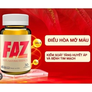 Viên uống hạ mỡ máu, ổn định Cholesterol FAZ, 30 viên