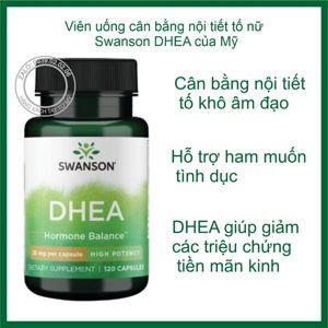 Viên uống hạn chế lão hóa, cân bằng nội tiết tố Swanson DHEA 10mg - 120 viên