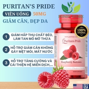 Viên uống hỗ trợ giảm cân Puritan's Pride Raspberry Ketones 60 viên