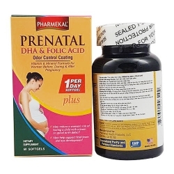 Viên uống hỗ trợ phụ nữ mang thai Pharmekal Prenatal DHA & Folic Acid 60 viên