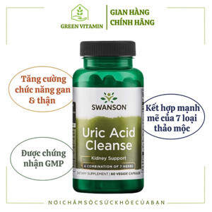 Viên uống hỗ trợ trị gout Swanson Uric Acid Cleanse 60 viên