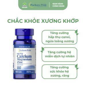 Viên uống hỗ trợ xương Puritan's Pride Chelated Calcium, Magnesium & Zinc 100 viên