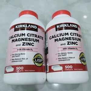 Viên uống Kirkland Calcium Citrate Magnesium and Zinc 500 viên của Mỹ