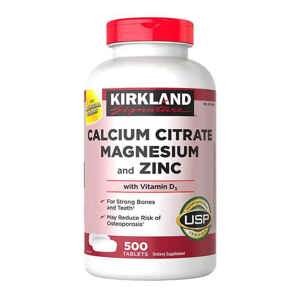 Viên uống Kirkland Calcium Citrate Magnesium and Zinc 500 viên của Mỹ