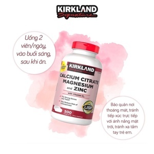 Viên uống Kirkland Calcium Citrate Magnesium and Zinc 500 viên của Mỹ