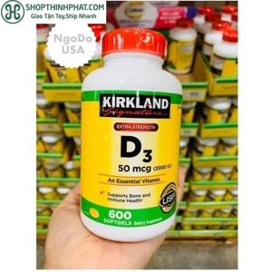 Viên uống Kirkland Signature Extra Strength Vitamin D3 2000 IU - 600 viên