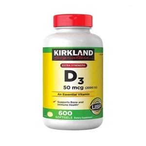 Viên uống Kirkland Signature Extra Strength Vitamin D3 2000 IU - 600 viên