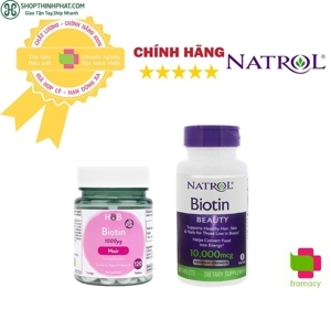 Viên uống mọc tóc Natrol Biotin 10000 mcg - 100 viên