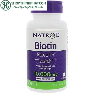 Viên uống mọc tóc Natrol Biotin 10000 mcg - 100 viên