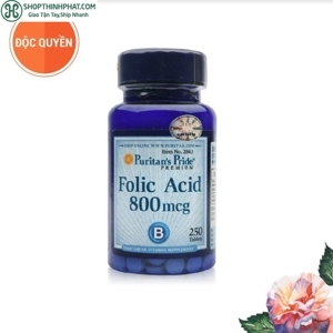 Viên uống ngăn ngừa thiếu máu Puritan's Pride Folic Acid 800mg 250 viên