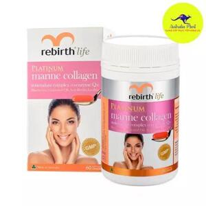 Viên uống chống lão hóa Rebirth Life Platinum Marine Collagen, 60 viên