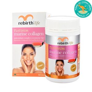 Viên uống chống lão hóa Rebirth Life Platinum Marine Collagen, 60 viên