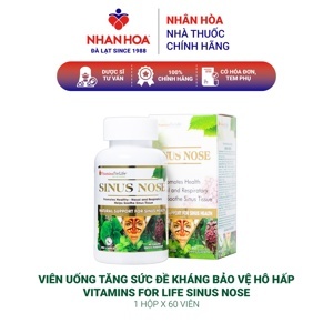 Viên Uống Sinus Nose Vitamins For Life 60 Viên Tăng Cường Sức Khỏe Đường Hô Hấp