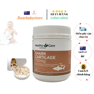 Viên uống sụn vi cá mập - Healthy Care Shark Cartilage 750mg 200 viên