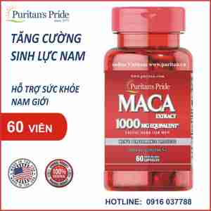 Viên uống tăng cường sinh lực Puritan's Pride Primium Maca Exotic Herb For Men 500mg 60 viên