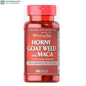 Viên uống tăng cường sinh lý Puritan Pride Horny Goat Weed with Maca 60 viên