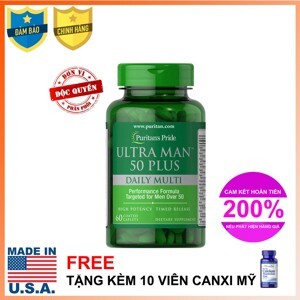 Viên uống tăng cường sức khỏe cho nam giới Ultra Man 50 Plus Daily Multi 60 viên