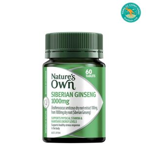 Viên uống tăng cường sức khỏe từ nhân sâm Nature’s Own Siberian Ginseng 1000mg 60 viên