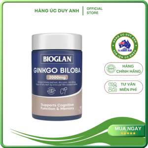 Viên uống tăng cường trí nhớ Bioglan Ginkgo Biloba 2000mg 100 viên