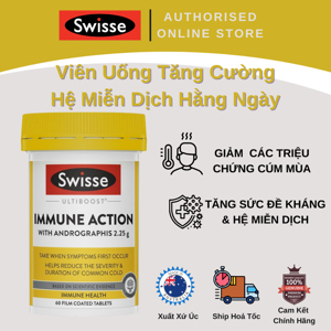 Viên uống tăng đề kháng Swisse Ultiboost Immune Action 60 viên