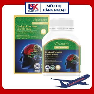 Viên Uống Tăng Tuần Hoàn Não Vitatree Ginkgo Plus 6000 With Q10 50Mg 60 Viên