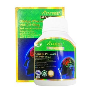 Viên Uống Tăng Tuần Hoàn Não Vitatree Ginkgo Plus 6000 With Q10 50Mg 60 Viên