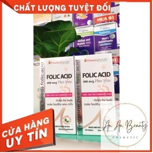 Viên uống tạo máu Folic Acid Vitamins For Life hộp 100 viên