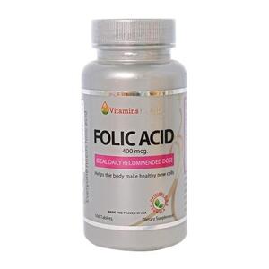 Viên uống tạo máu Folic Acid Vitamins For Life hộp 100 viên