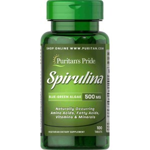 Viên uống tảo xoắn Puritan's Pride Spirulina 500mg 100 viên