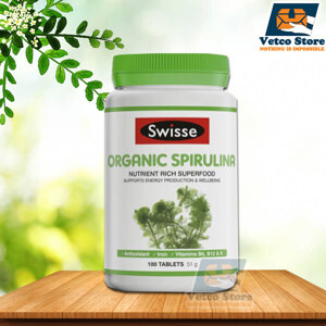 Viên uống tảo xoắn Úc Swisse Organic Spirulina 100 viên