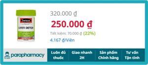 Viên uống thải độc gan Swisse Liver Detox 60 viên