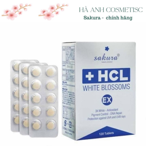 Viên uống trị nám làm trắng da Sakura HCL White Blossoms 120 viên