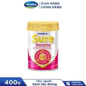 Sữa bột Vinamilk Diecerna - hộp 400g (hộp thiếc dùng cho người bị bệnh đái tháo đường, người ốm)