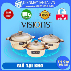 Nồi Visions VS336 (VS-336) - Bộ nồi thủy tinh, 3 chiếc