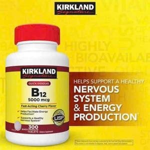 Viên uống bổ sung Vitamin B12 Kirkland Signature B12 5000 mcg 300 viên