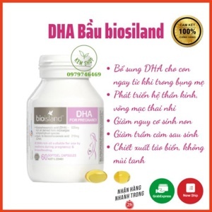Viên uống bổ sung DHA cho bà bầu Bio Island for Pregnancy Úc hộp 60 viên