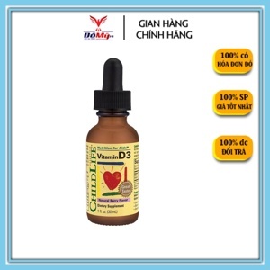 Si rô bổ sung vitamin Childlife Vitamin D3 - 30 ml