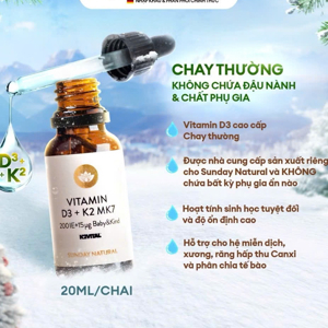 Vitamin D3 K2 MK7 Sunday Natural Đức