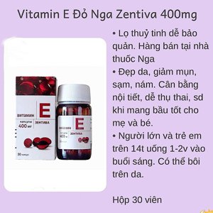 Vitamin E đẹp da ngừa lão hóa Zentiva 400