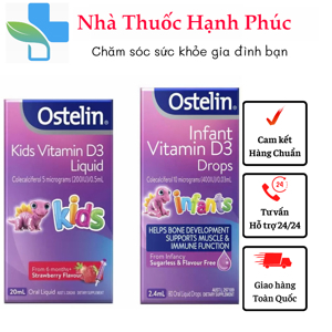 Vitamin hỗ trợ xương và đề kháng cho bé Ostelin Infant Vitamin D3 Drops 2.4ml của Úc